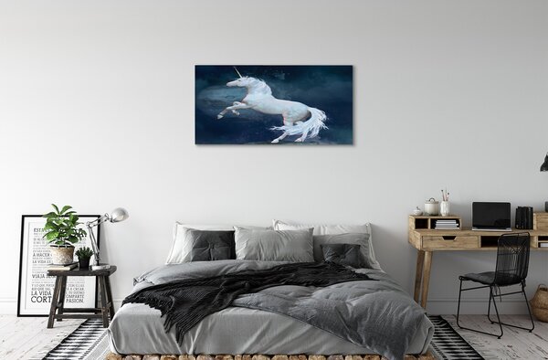 Obraz canvas Unicorn planét sky 100x50 cm