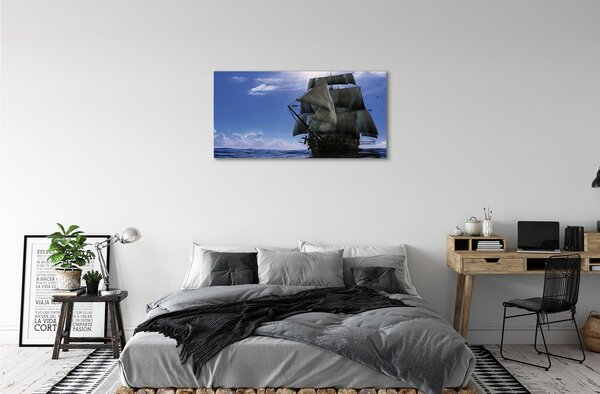 Obraz canvas Morská oblačnosti loď 100x50 cm