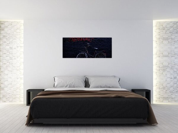 Obraz bicykla v Amsterdame (120x50 cm)