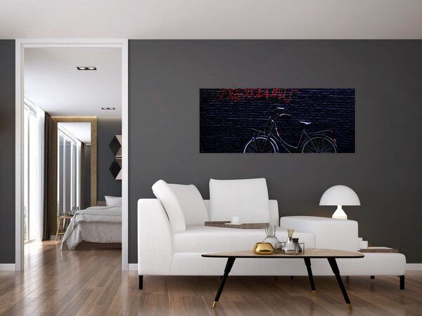 Obraz bicykla v Amsterdame (120x50 cm)