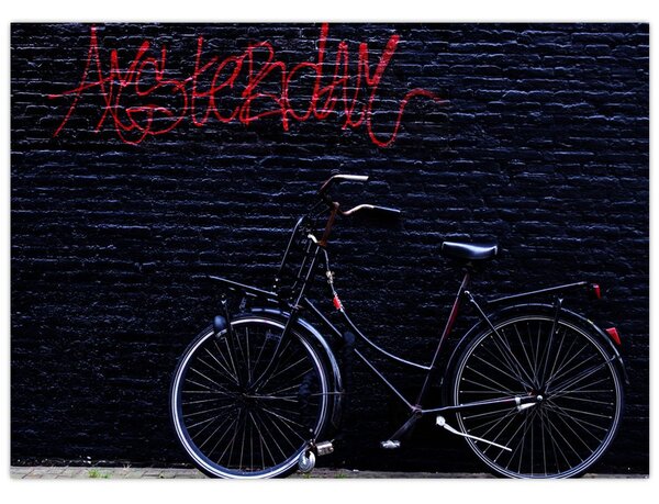 Obraz bicykla v Amsterdame (70x50 cm)