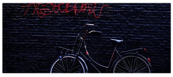 Obraz bicykla v Amsterdame (120x50 cm)