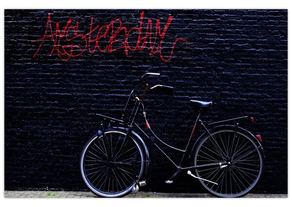 Obraz bicykla v Amsterdame (90x60 cm)