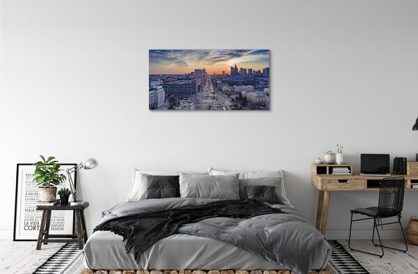 Obraz na plátne Varšava mrakodrapy Sunset 100x50 cm