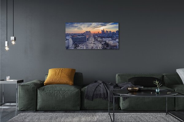 Obraz na plátne Varšava mrakodrapy Sunset 100x50 cm