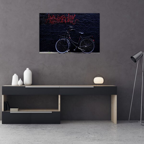 Obraz bicykla v Amsterdame (90x60 cm)