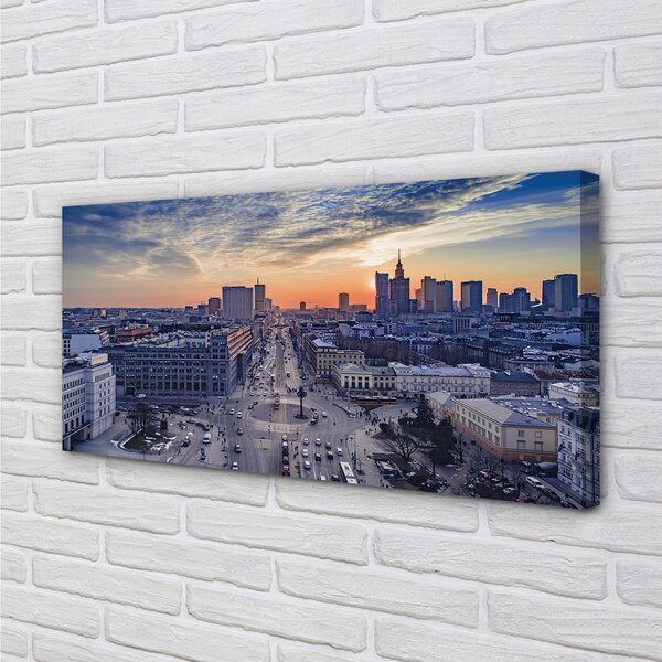 Obraz na plátne Varšava mrakodrapy Sunset 100x50 cm