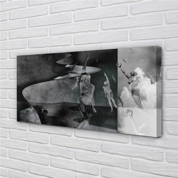 Obraz canvas Sky čierna a biela ľudia 100x50 cm