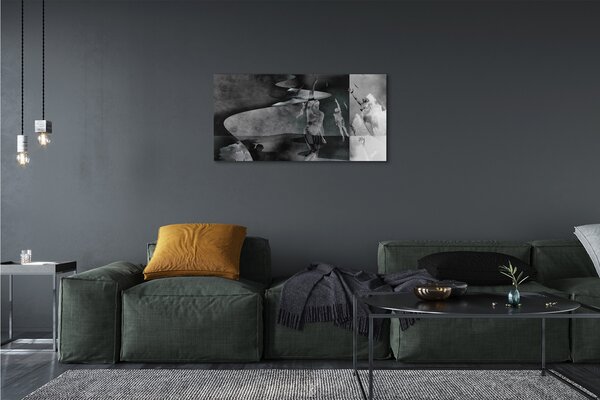 Obraz canvas Sky čierna a biela ľudia 100x50 cm