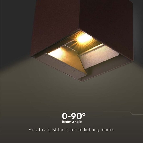 LED solárne nástenné svietidlo senzor LED/9W/3,7V 3000-5000K IP65 hnedá