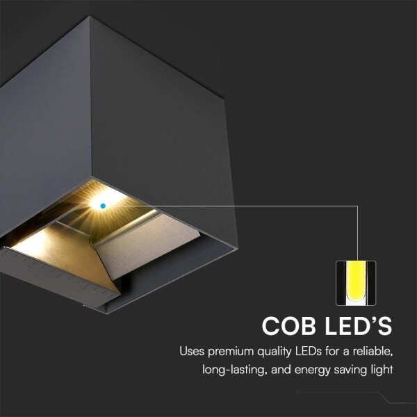 LED solárne nástenné svietidlo senzor LED/9W/3,7V 3000-5000K IP65 čierne