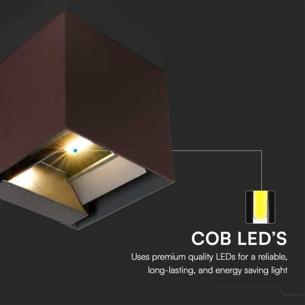 LED solárne nástenné svietidlo senzor LED/9W/3,7V 3000-5000K IP65 hnedá