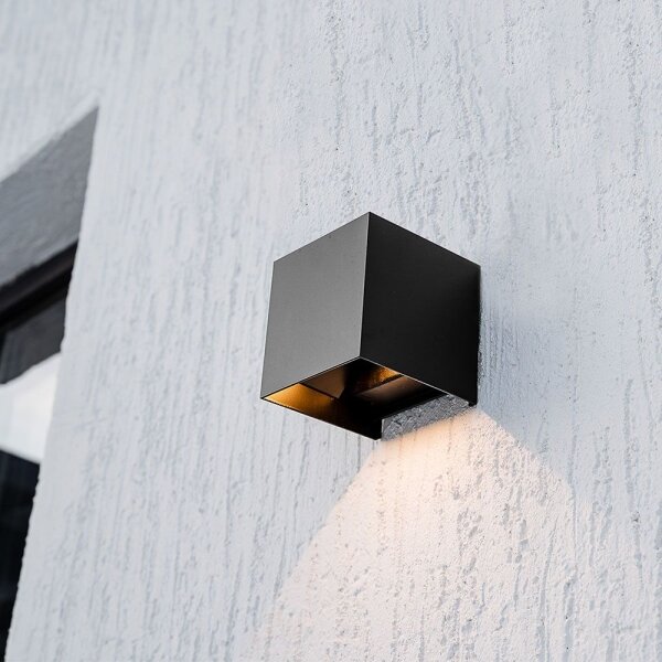 LED solárne nástenné svietidlo so senzorom LED/9W/5V, IP65, 2600 mAh, antracit