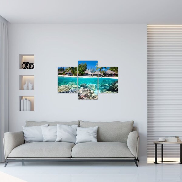 Obraz pláže na tropickom ostrove (90x60 cm)