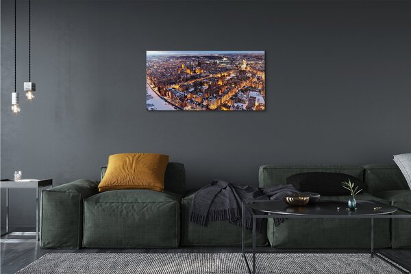 Obraz na plátne Gdańsk Winter panorama rieka 100x50 cm