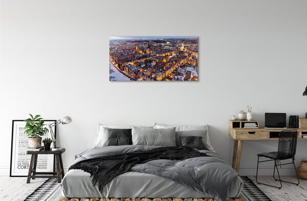 Obraz na plátne Gdańsk Winter panorama rieka 100x50 cm