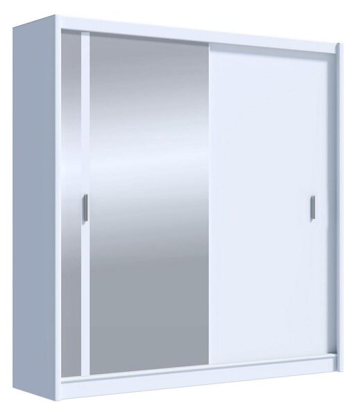 Šatní skriňa so zrkadlom SABRINA 203x215 cm biela
