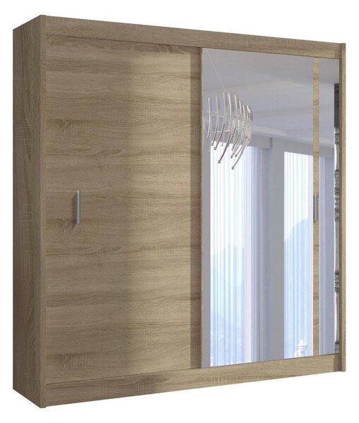 Šatní skriňa so zrkadlom SABRINA 180x215 cm dub sonoma