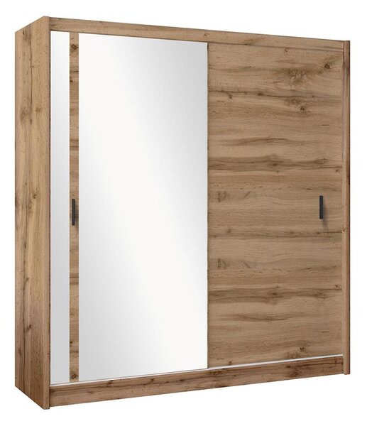 Šatní skriňa so zrkadlom SABRINA 203x215 cm dub woltan