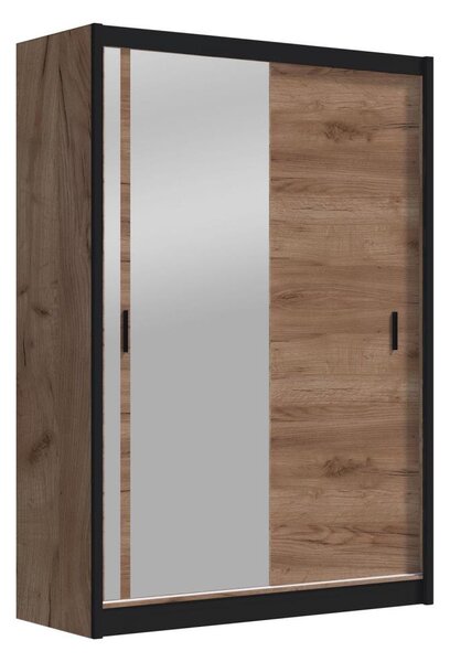 Šatní skriňa so zrkadlom SABRINA 150x215 cm dub craft