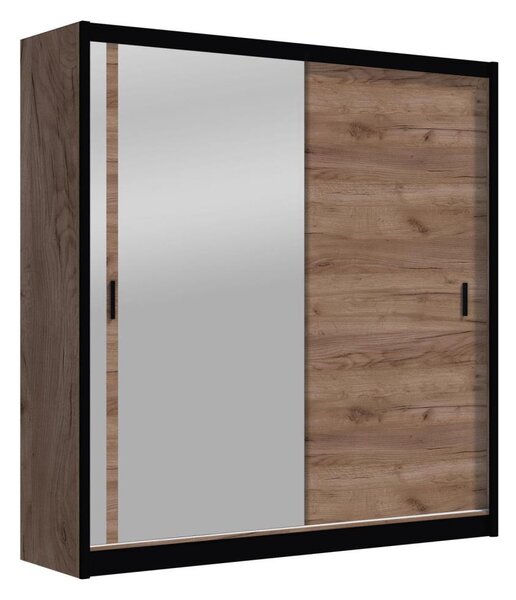 Šatní skriňa so zrkadlom SABRINA 203x215 cm dub craft