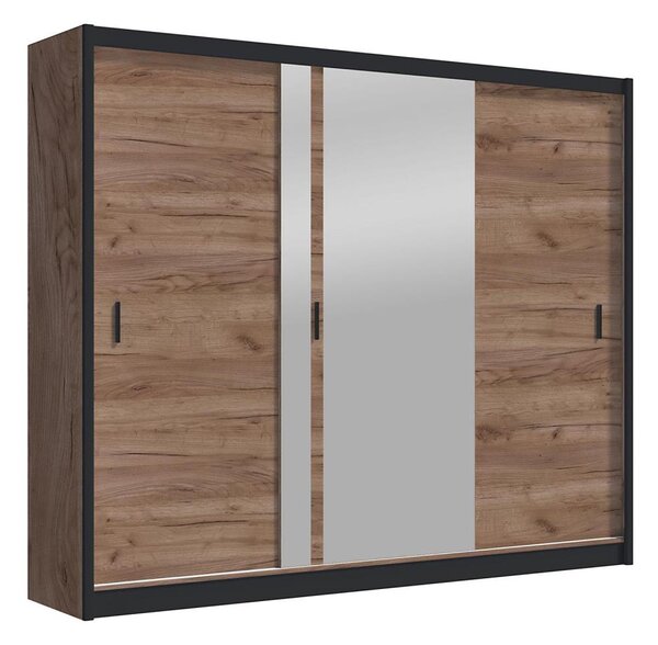 Šatní skriňa so zrkadlom SABRINA 250x215 cm dub craft
