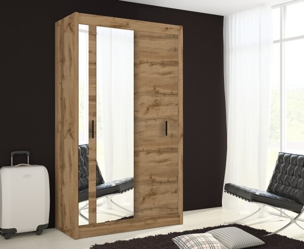 Šatní skriňa so zrkadlom SABRINA 120x215 cm dub woltan