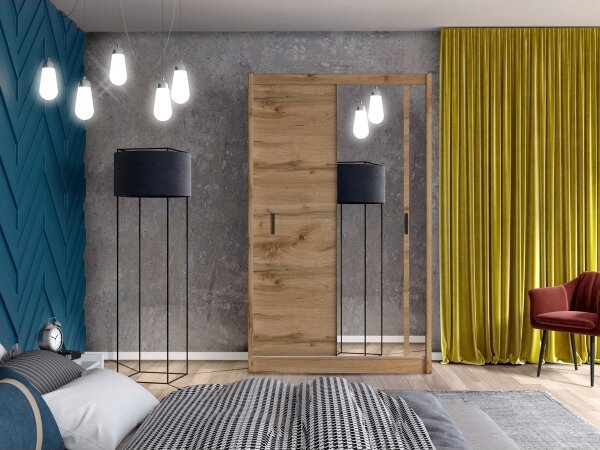 Šatní skriňa so zrkadlom SABRINA 150x215 cm dub woltan