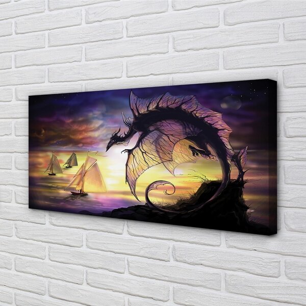 Obraz canvas Dračie lode mraky sea 100x50 cm