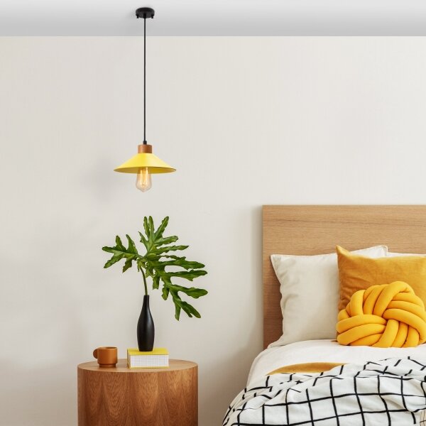 Luster na lane MANAVGAT 1xE27/40W/230V žltá/hnedá