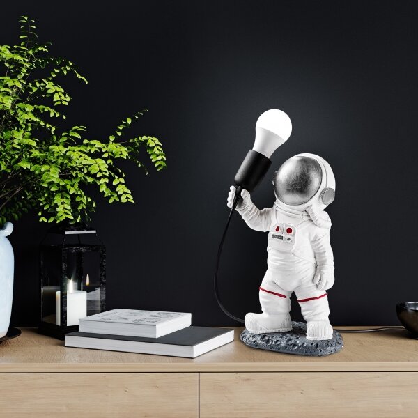 Detská lampička ASTRONAUT 1xE27/40W/230V strieborná/biela