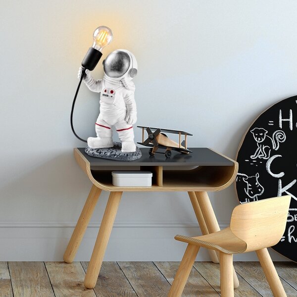 Detská lampička ASTRONAUT 1xE27/40W/230V strieborná/biela