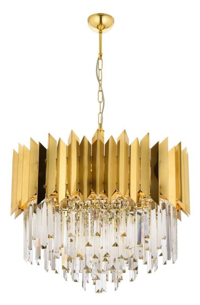 Luster na reťazi CRYSTALLINE 8xE27/40W/230V zlatý