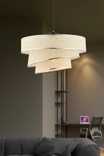 Luster na lanku COUPER 1xE27/60W/230V krémová/lesklý chróm