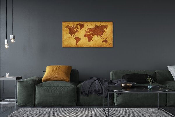 Obraz canvas Starý hnedý mapa 100x50 cm