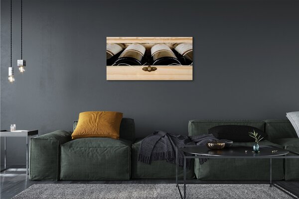 Obraz canvas Fľaše vína v krabici 100x50 cm