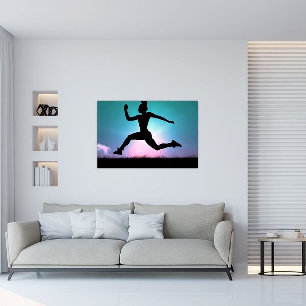 Obraz skákajúce siluety ženy (90x60 cm)