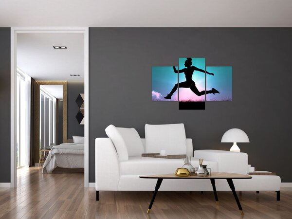 Obraz skákajúce siluety ženy (90x60 cm)