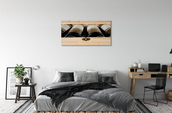 Obraz canvas Fľaše vína v krabici 100x50 cm
