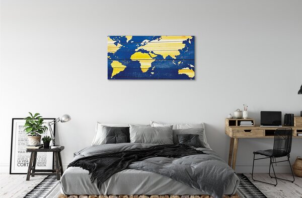 Obraz canvas Máp na modré dosky 100x50 cm
