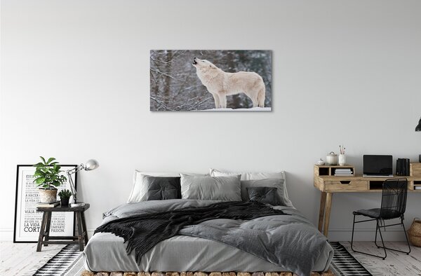 Obraz na plátne Vlk v zime lese 100x50 cm