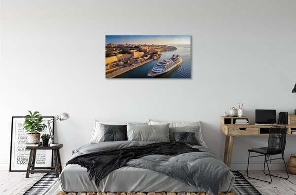 Obraz canvas Loď sea city sky 100x50 cm