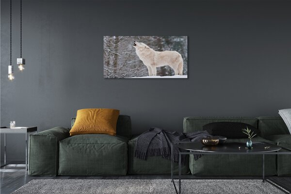 Obraz na plátne Vlk v zime lese 100x50 cm
