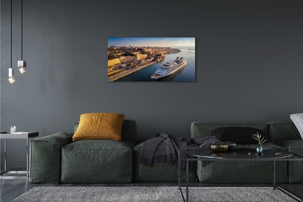 Obraz canvas Loď sea city sky 100x50 cm