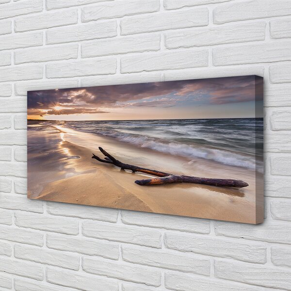 Obraz na plátne Gdańsk Beach sea sunset 100x50 cm