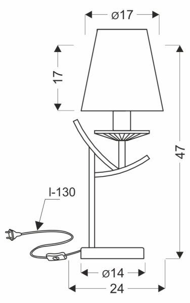 Stolná lampa VITORIA 1xE14/40W/230V žltá/mosadz