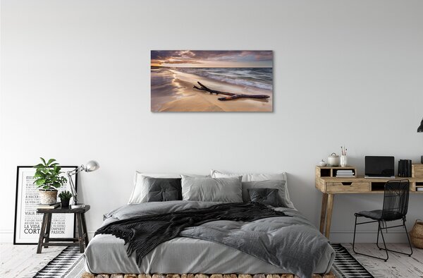 Obraz na plátne Gdańsk Beach sea sunset 100x50 cm