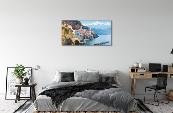Obraz na plátne Taliansko pobrežie morské stavby 100x50 cm
