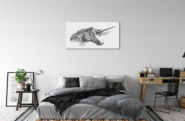 Obraz na plátne kreslenie jednorožec 100x50 cm