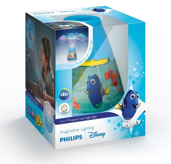 Philips 71769/90/16 - LED Detský projektor DISNEY DORY LED/0,1W/3xAAA